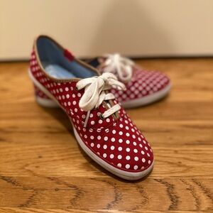Keds Polka Dot Canvas Sneakers - Red